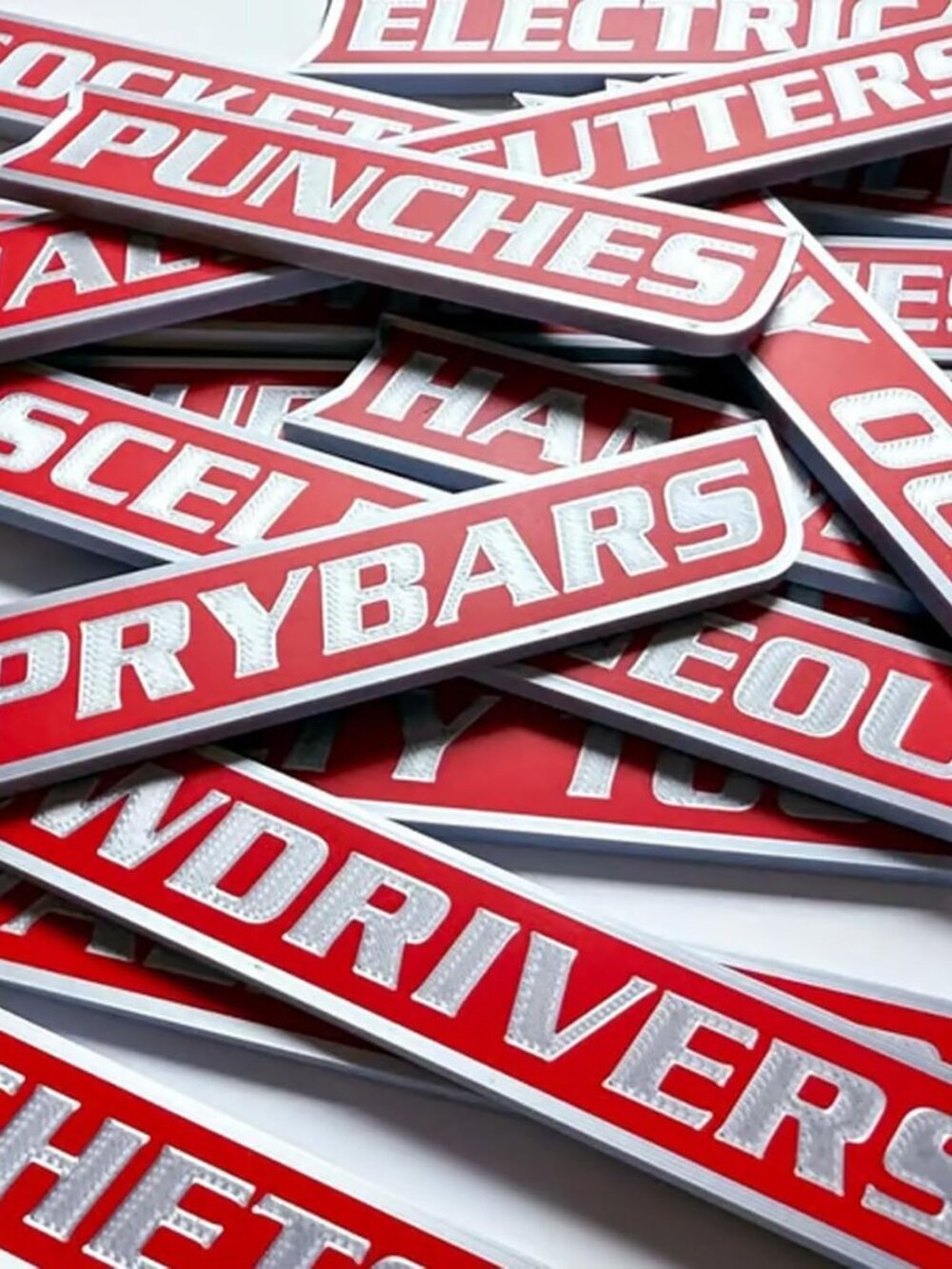12 Pack of Magnetic Toolbox Labels, 3D-Printed Tool Box Labels, General Tool Box